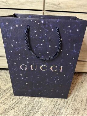 Gucci Authentic Navy Constellation Medium Shopping Gift Bag